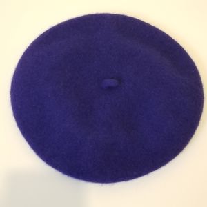 Wool-blend Blue baret